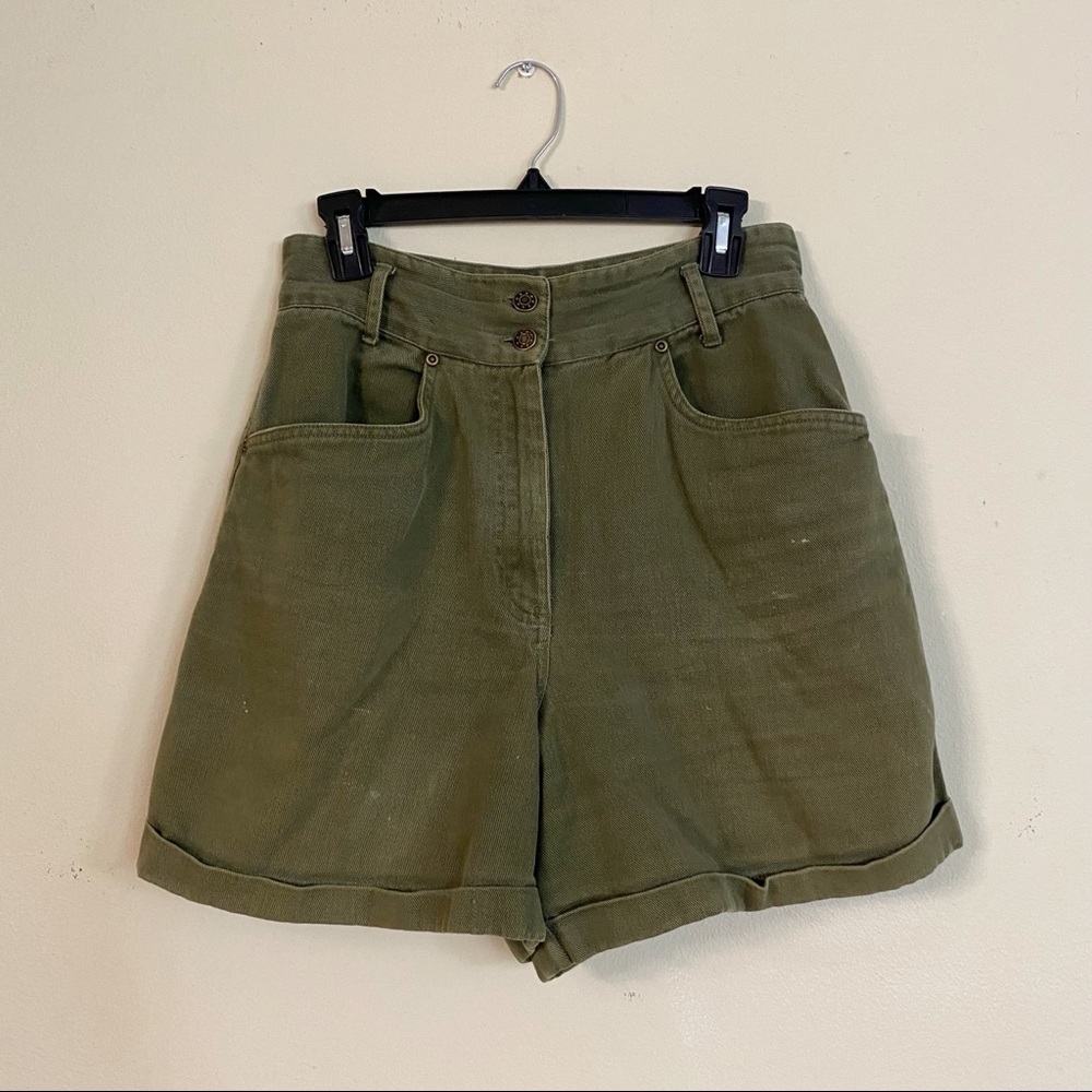 Olive green high waisted shorts